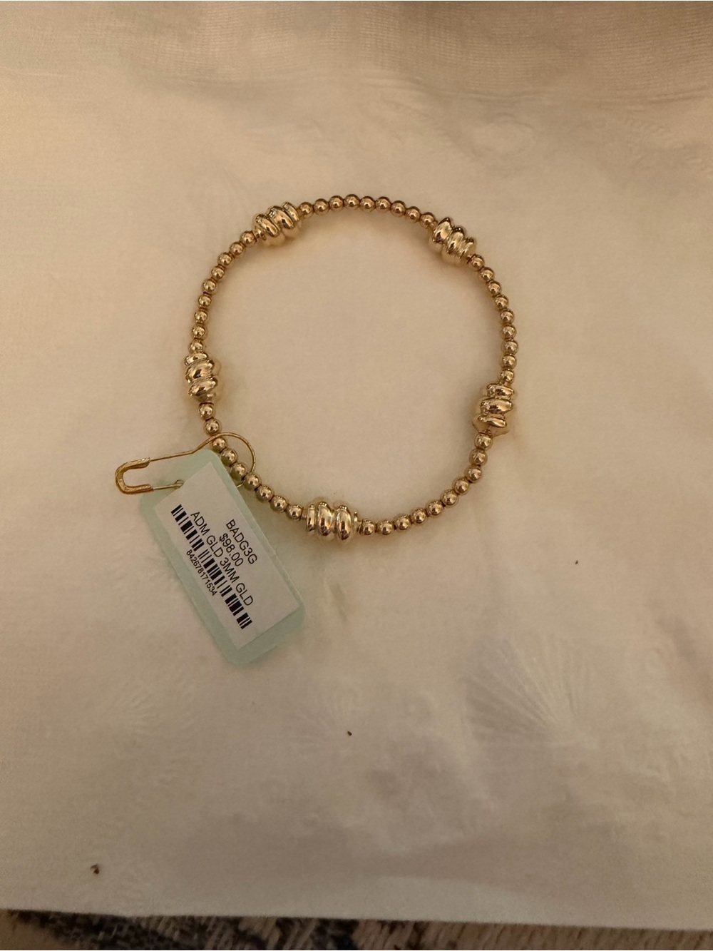 Enewton admire Gold 3mm Beaded Stretch Bracelet NWT